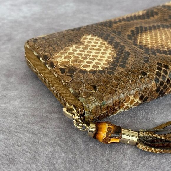 Gucci Python Embossed Tassel Zippy Wallet - Picture 6 of 16